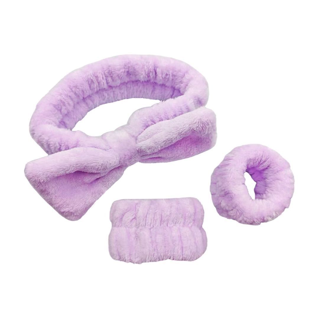 Hairband and Bracelet Three-piece Purple Set