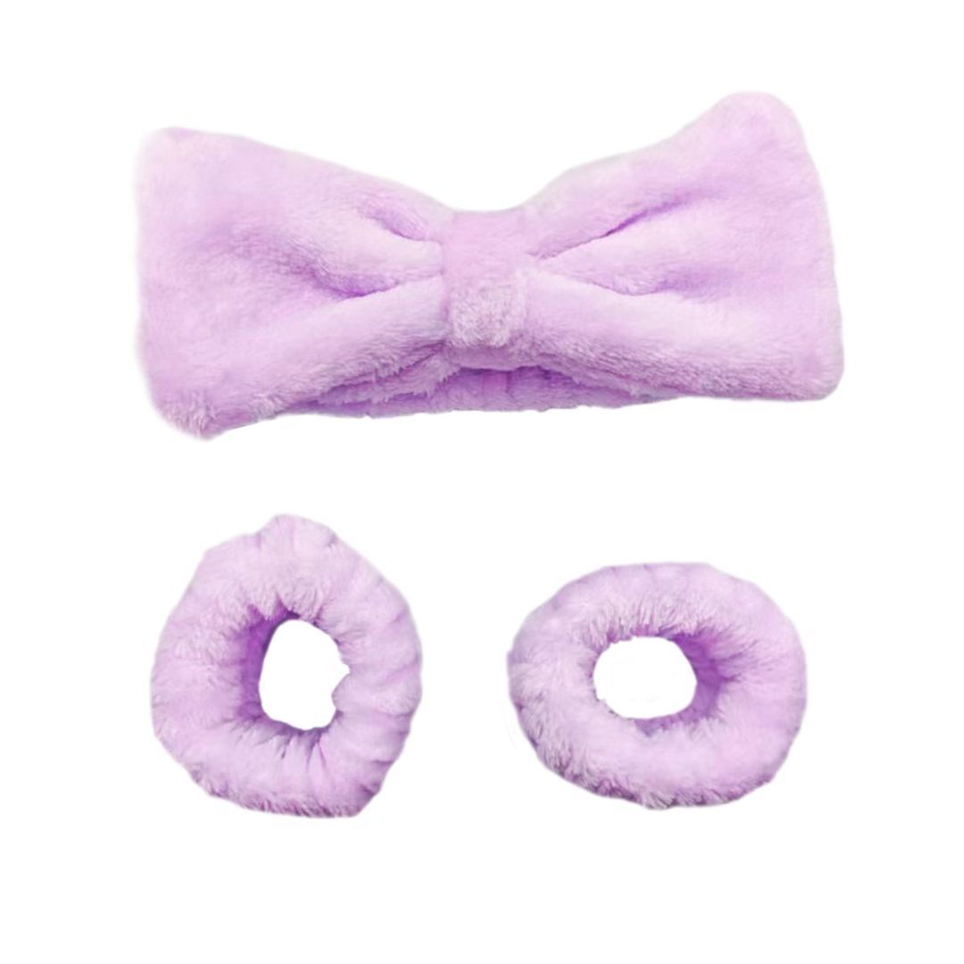 Hairband and Bracelet Three-piece Purple Set