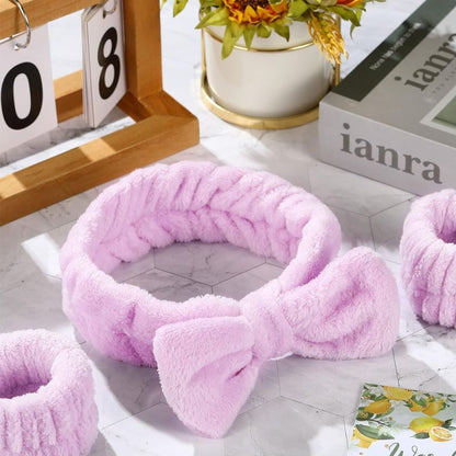 Hairband and Bracelet Three-piece Purple Set